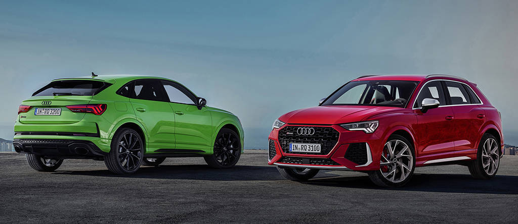 Новые "заряженные" кроссоверы Audi RS Q3 и RS Q3 Sportback 2020-2021 года 